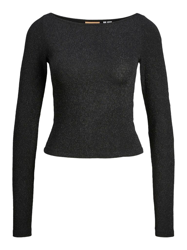 JXSIGGA STR GLITTER BOATNECK LS TOP JRS Black