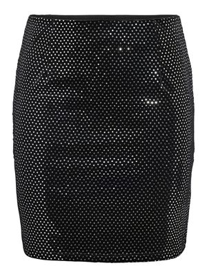 NMDEVIN N/W SEQUIN SKIRT Black-SILVER SEQUINS