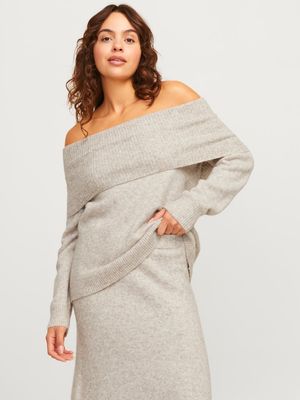JXMINKA OFF SHOULDER KNIT Fog