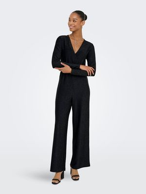 ONLRICH L/S GLITTER JUMPSUIT JRS Black/Black glitter