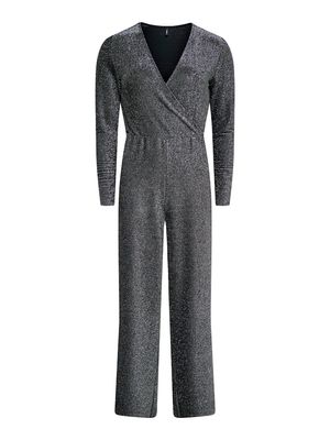 ONLRICH L/S GLITTER JUMPSUIT JRS Black/Silver glitter