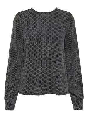 ONLCAROL L/S GLITTER BOW TOP BOX JRS Black-Harlekin silver