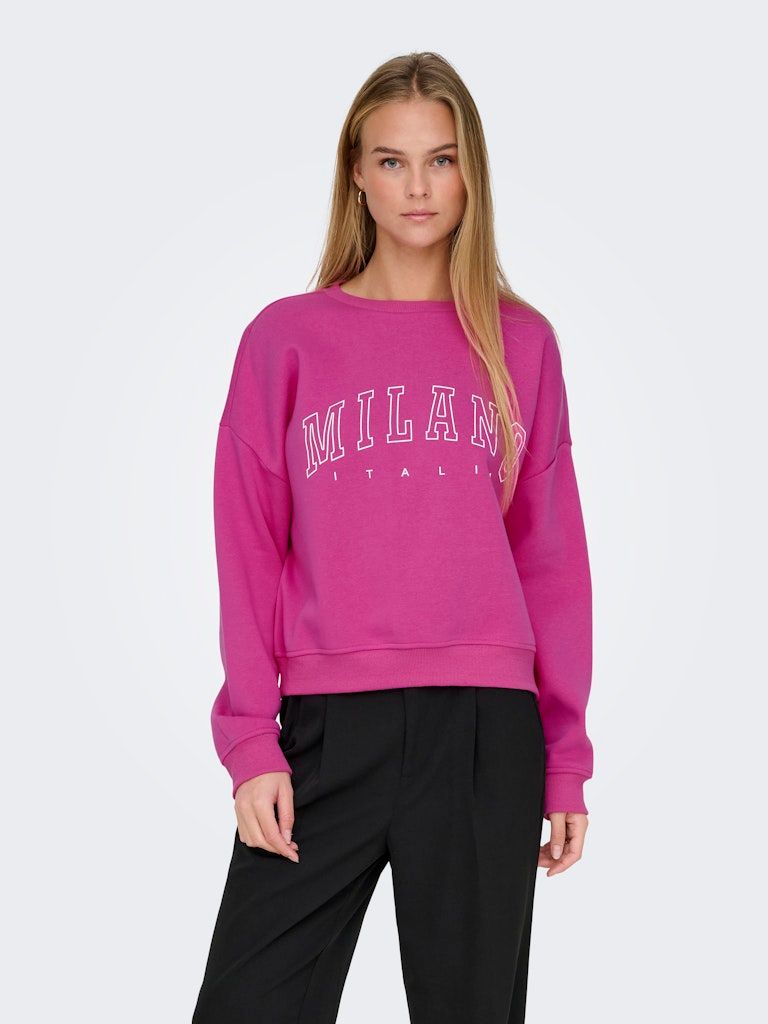 ONLSWEAT LIFE L/S CREW O.SIZE STATE NOOS Rose Violet/MILANO -