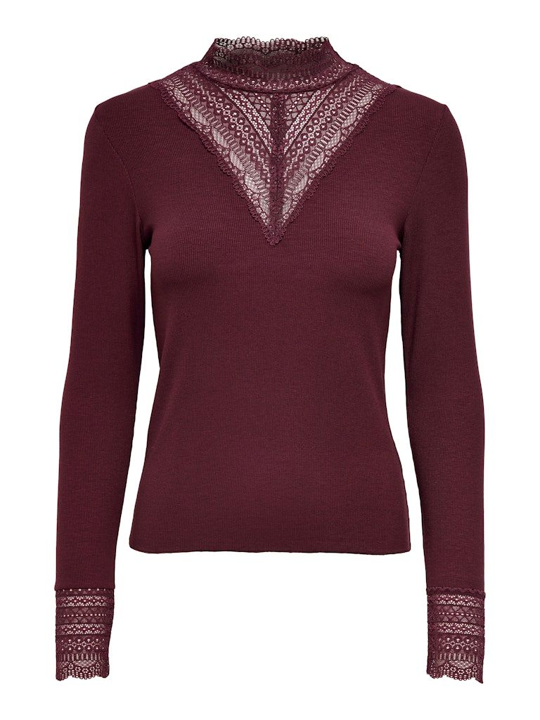 ONLTILDE L/S HIGH NECK LACE TOP JRS NOOS Port Royale