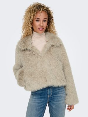 ONLMANNY FAUX FUR JACKET CC OTW Pumice Stone