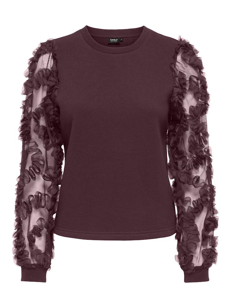 ONLLAVIN L/S O-NECK MIX CS SWT Winetasting-Winetasting mesh