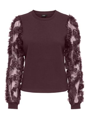 ONLLAVIN L/S O-NECK MIX CS SWT Winetasting-Winetasting mesh