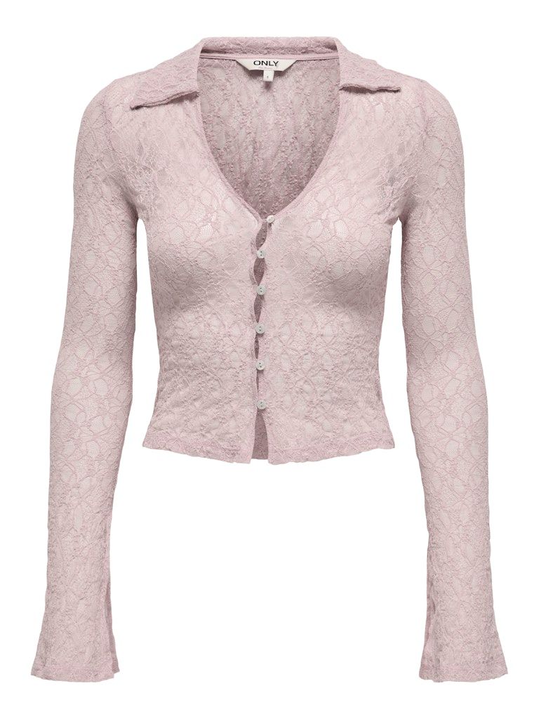 ONLPUSLE LS LACE V-NECK TOP WVN Violet Ice