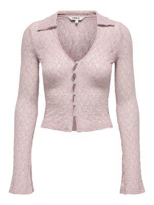 ONLPUSLE LS LACE V-NECK TOP WVN Violet Ice