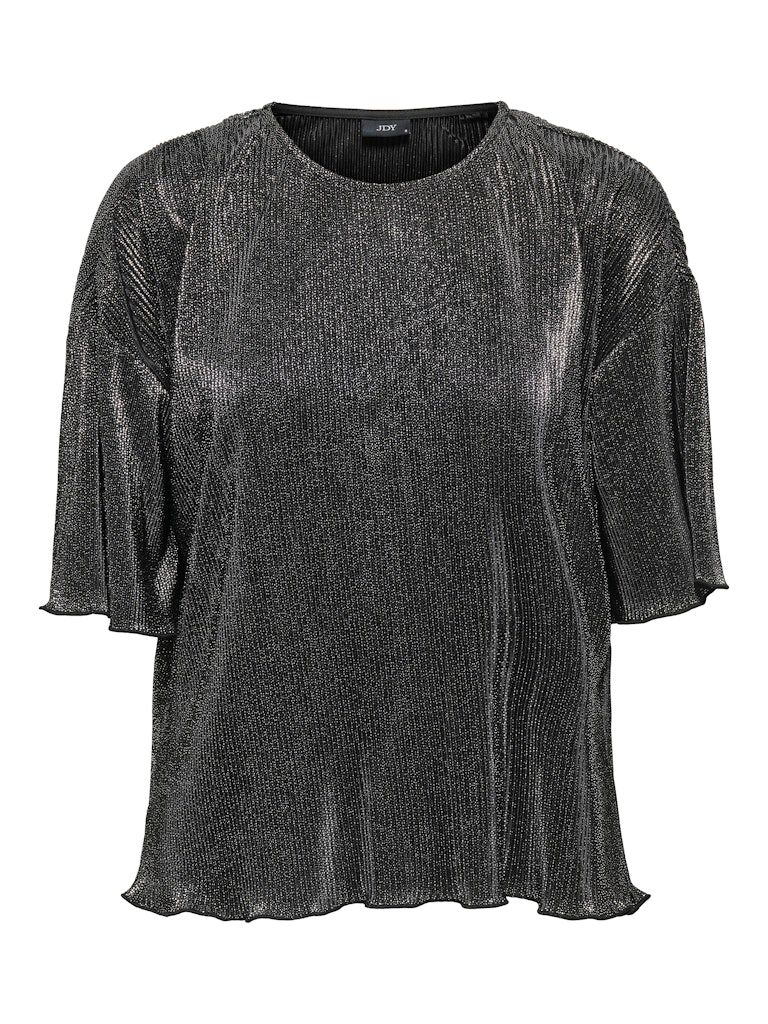 JDYVILMA S/S O NECK TOP JRS DIA Black-SILVER
