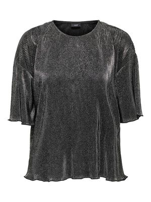 JDYVILMA S/S O NECK TOP JRS DIA Black-SILVER