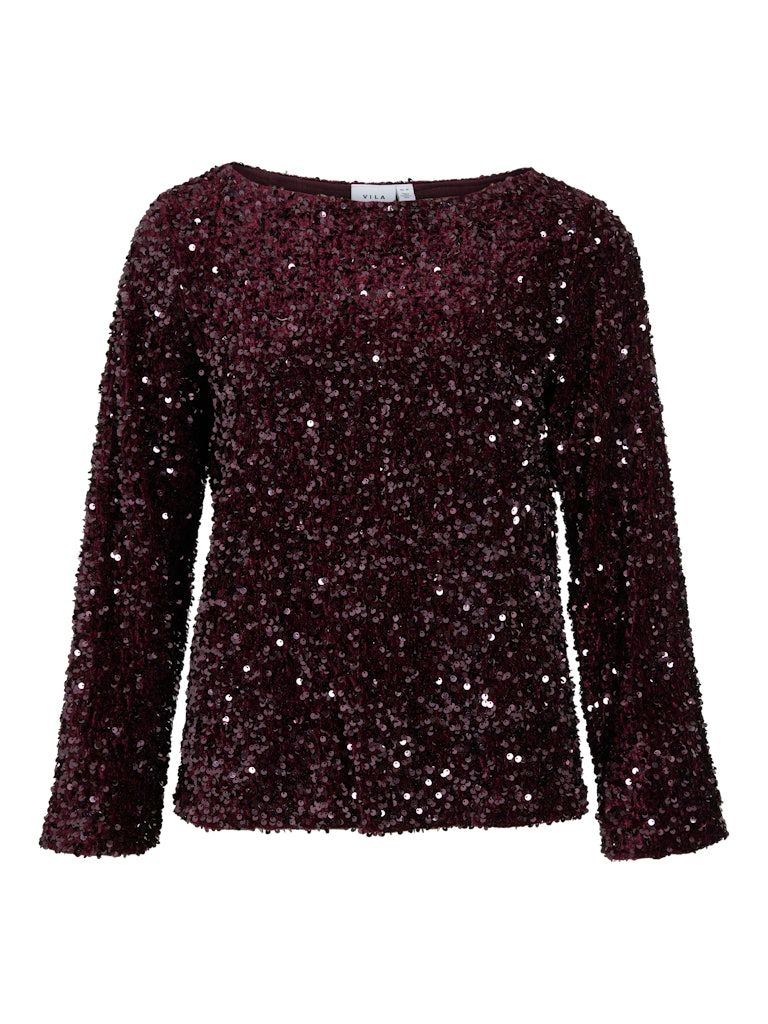 VIFAITH BOAT NECK L/S SEQUIN TOP/2 Fig