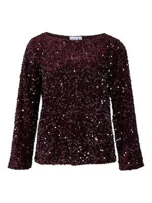 VIFAITH BOAT NECK L/S SEQUIN TOP/2 Fig