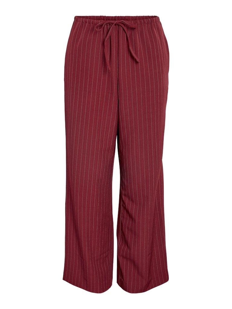 NMSARAH NW STRING PANTS FWD Windsor Wine-WHITE PINSTRIPE