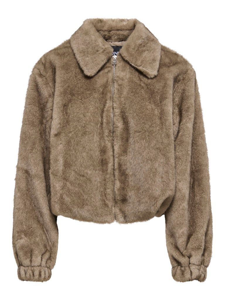 ONLMADELINA FAUX FUR JACKET OTW Taupe Gray