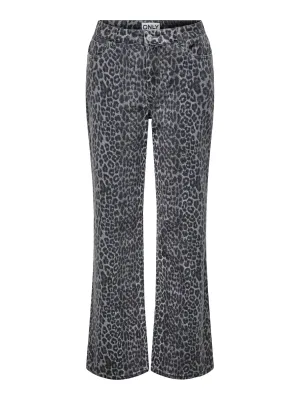 ONLCOBAIN-MIE REG WIDE ANIMAL PANT PNT Black-TONAL LEO