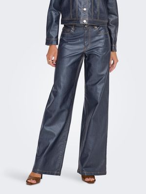 ONLHOPE-CITA MW WIDE COATED PANT CC PNT Night Sky/W CONTRAST