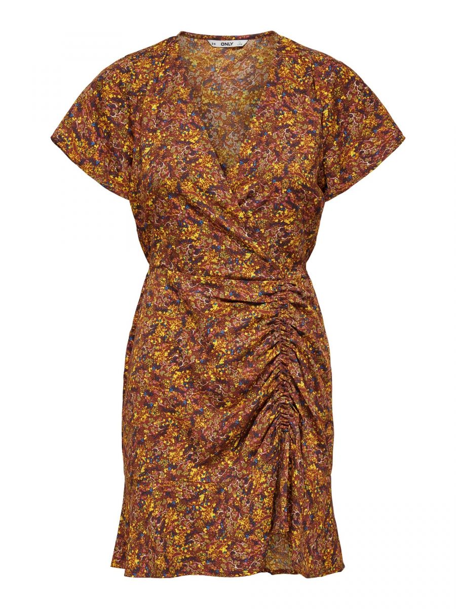 ONLFAY LIFE S/S SHORT DRESS WVN Burnt Henna/GARDEN D