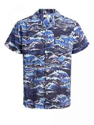 JPRRDDWAVE RESORT SHIRT S/S SU20 RELAX Navy Blazer/KNIT FIT