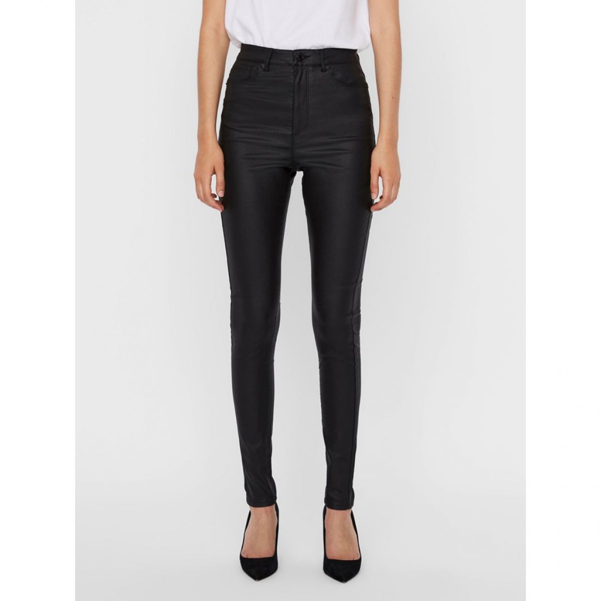 VMLOA HR SKINNY S COATED PANT GA NOOS Black