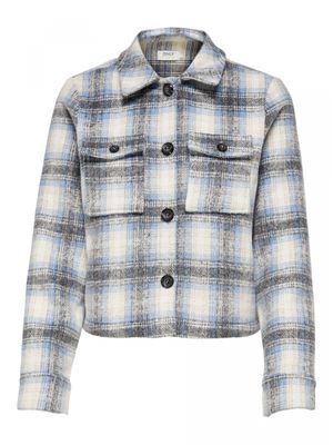ONLLOU SHORT CHECK JACKET OTW NOOS Pumice Stone-ALLURE