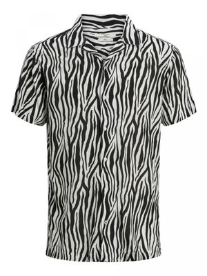 JPRBLAANIMAL VISCOSE SHIRT S/S White// SLIM