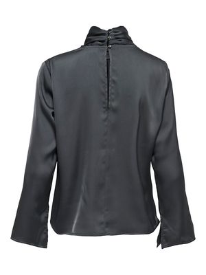 JDYROCKY L/S HIGH NECK TOP WVN Asphalt