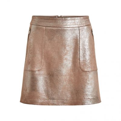 VIMALLIES HW SHORT FOIL SKIRT Toffee/LEOPARD
