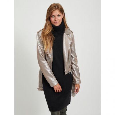 VIMALLIES FOIL BIKER JACKET/SU Toffee/LEOPARD