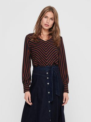 ONLUMA L/S TOP CS WVN Night Sky-Ginger