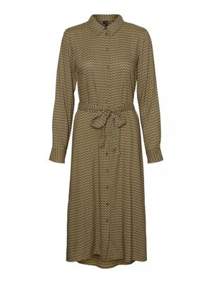 VMCARMEN LS CALF SHIRT DRESS WVN GA Fir Green/VALLOT