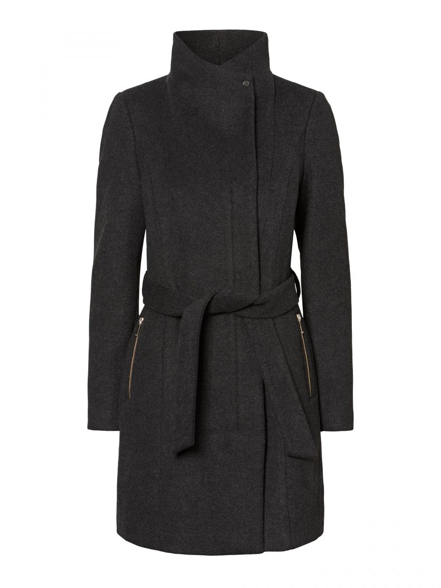 VMTWODOPE BELT 3/4 WOOL JACKET GA NOOS Dark Grey-MELANGE