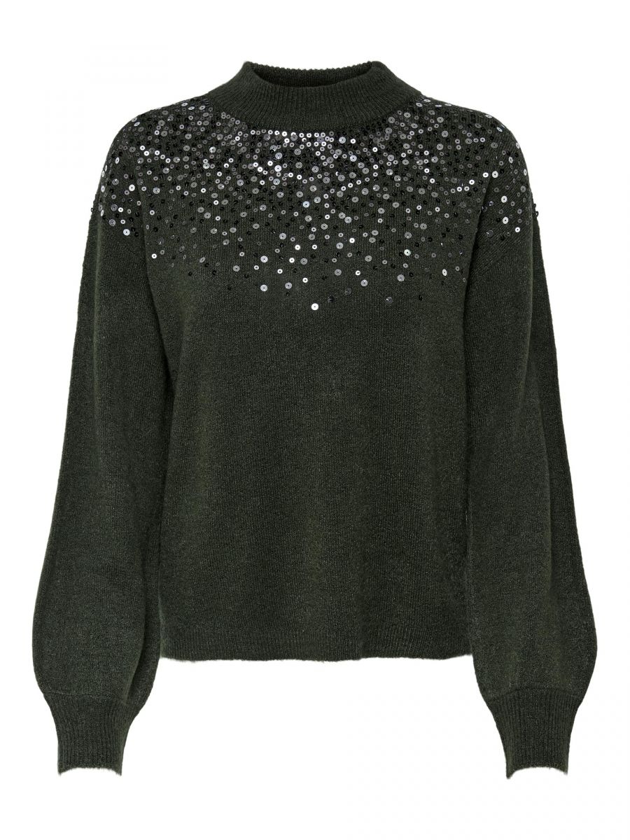JDYNEWESTSPARKLE L/S PULLOVER KNT Forest Night/MELANGE