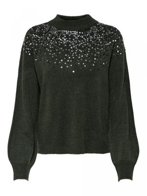 JDYNEWESTSPARKLE L/S PULLOVER KNT Forest Night/MELANGE