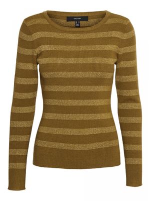 VMJAZ LUREX STRIPE LS BOATNECK BLO REP Fir Green/W. GOLD LU