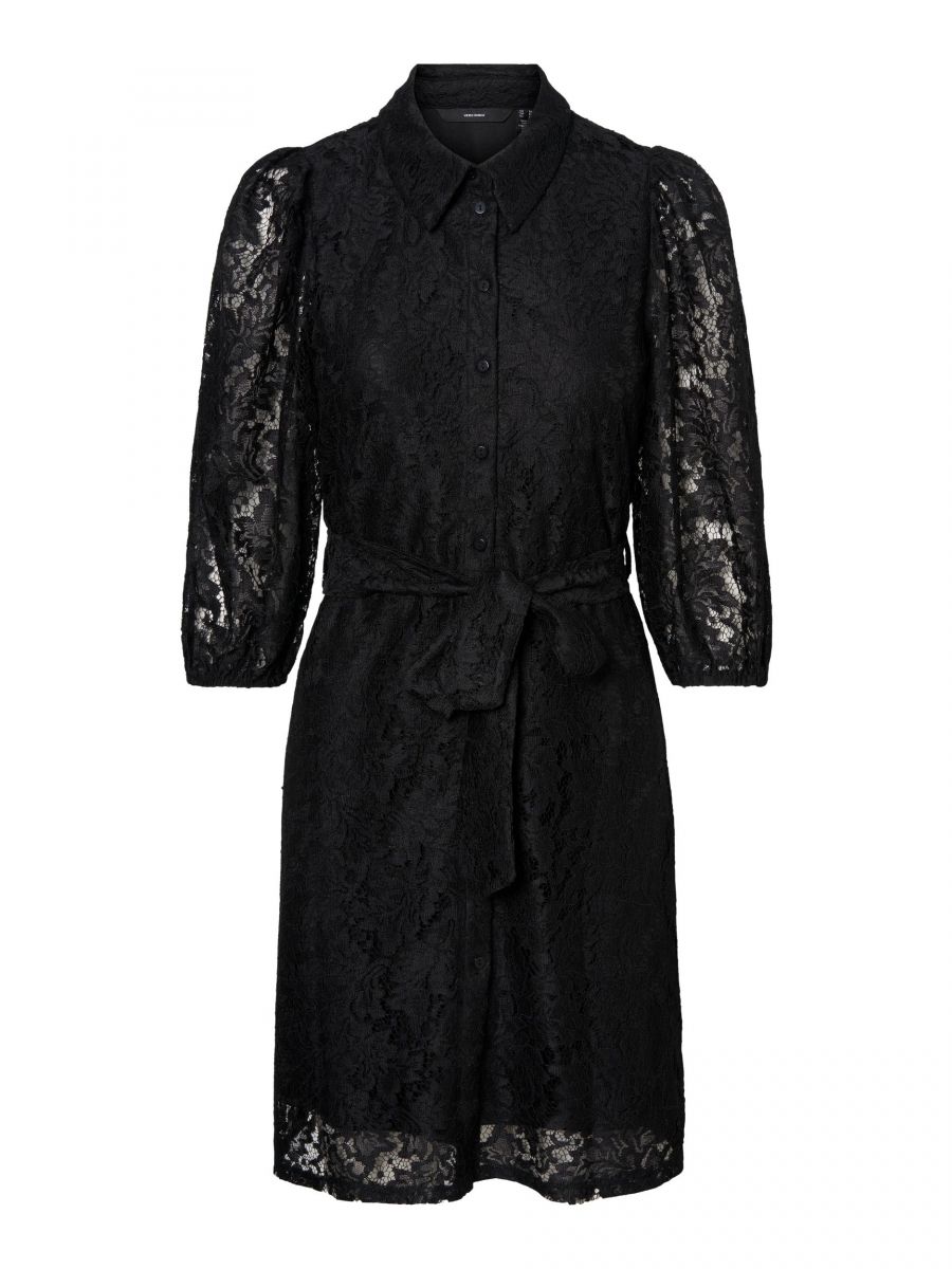VMBONNA 3/4 SHORT SHIRT DRESS WVN BF Black