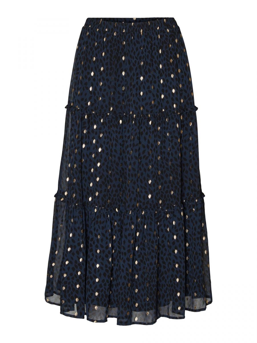 VMPENNY HW MAXI SKIRT WVN RPT Navy Blazer