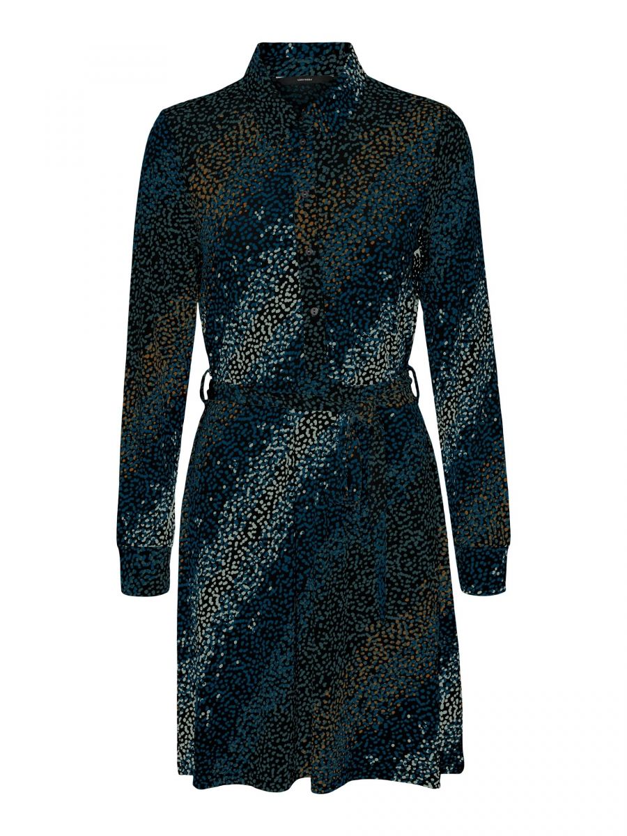 VMBIBI LS BLK SHIRT DRESS JRS Black/COATED
