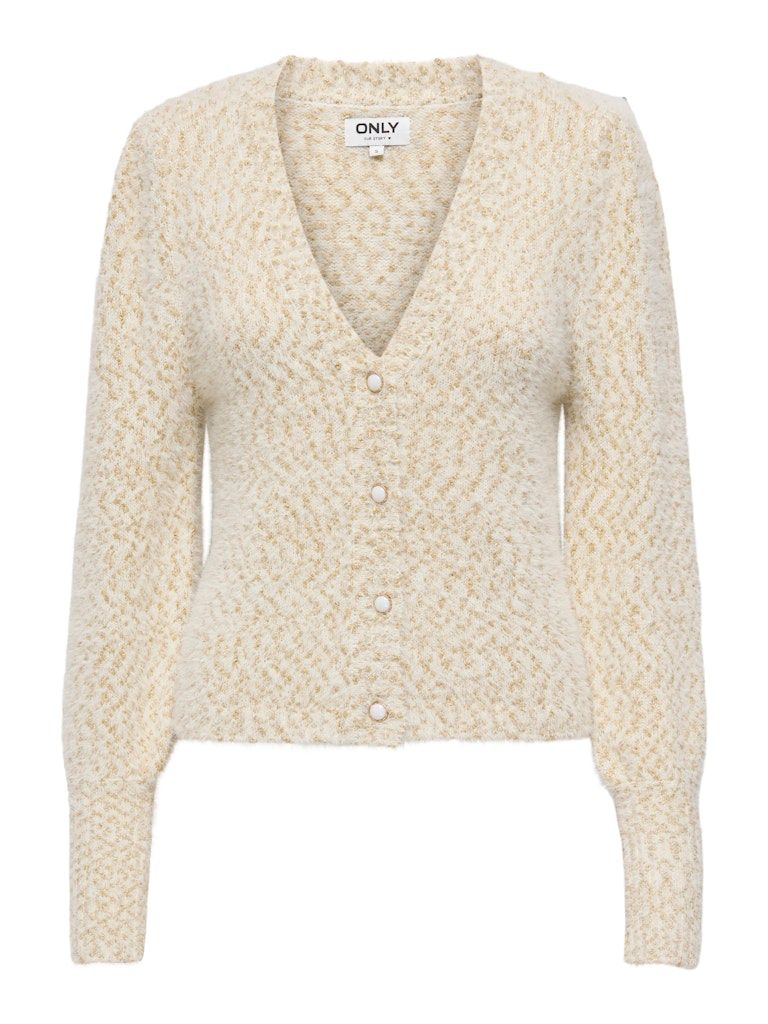 ONLROSETTE LS CARDIGAN CS KNT Egret/Pale Gold Glit