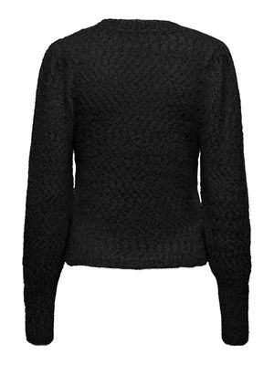 ONLROSETTE LS CARDIGAN CS KNT Black-DTM Glitter-DTM Button