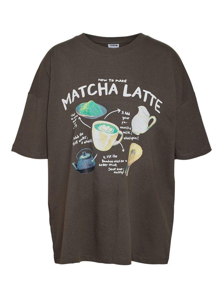 NMIDA S/S RECIPE T-SHIRT Chocolate Brown-MATCHA LATTE