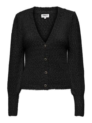 ONLROSETTE LS CARDIGAN CS KNT Black-DTM Glitter-DTM Button
