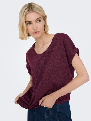 ONLMOSTER GLITTER S/S TOP NOOS JRS Chocolate Truffle/CH