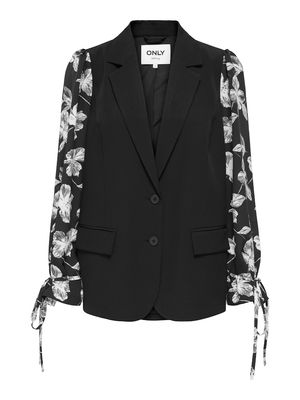 ONLMELLIE LIFE L/S MIX BLAZER TLR CS Black-FLOWER SLEEVS