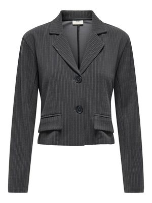 JDYDOLORES L/S BLAZER JRS Dark Grey Melange-PINSTRIPE