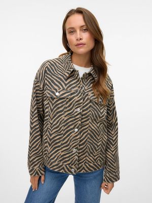 VMTESSA LS OVERSIZE DNM AOP JACKET NOOS Silver Mink/ZEBRA