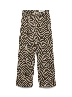 VMTESSA HR WIDE STRETCH AOP JEANS NOOS Silver Mink-ZEBRA