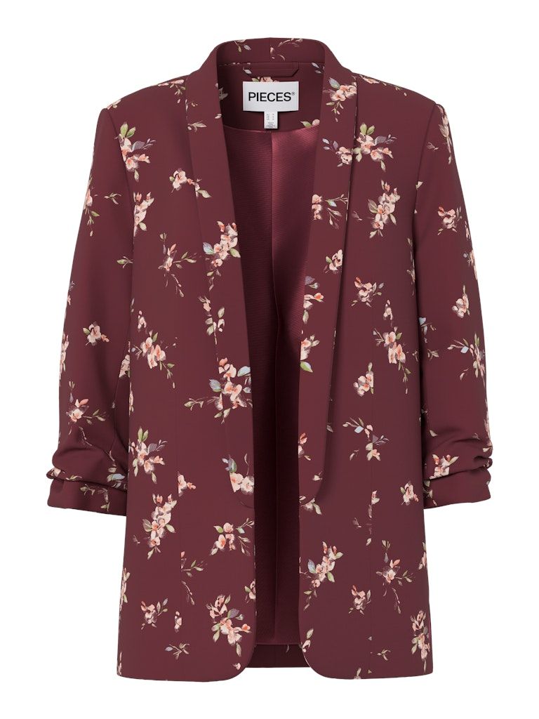 PCBOSELLA 3/4 PRINTED BLAZER NOOS BC Tawny Port/FLOWER