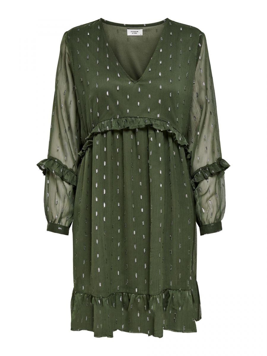 JDYSHIMMER 7/8 DRESS WVN Forest Night/MELANGE