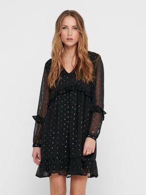 JDYSHIMMER 7/8 DRESS WVN Black